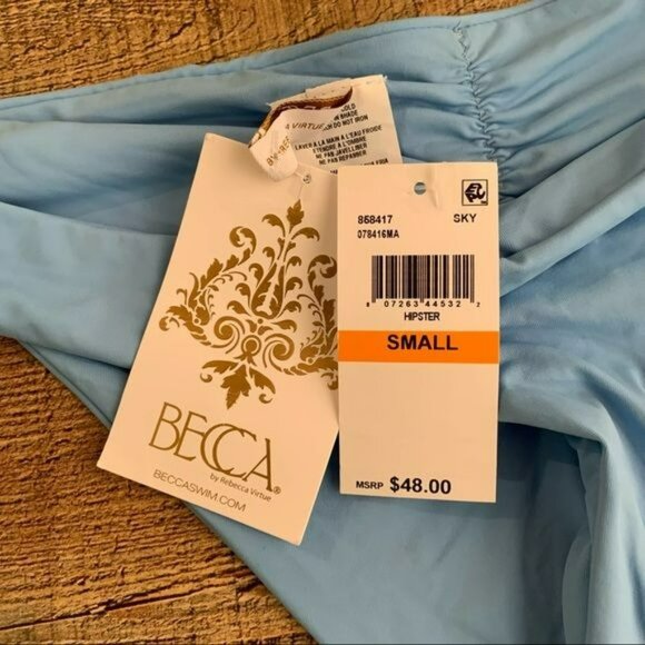 Becca by Rebecca Virtue Bikini Bottom | Size Small | NWT Light Blue - Picture 4 of 7